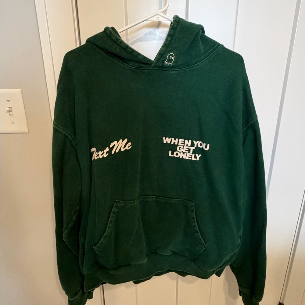 Lonely Ghost Dark Green "Text Me When You Get Lonely" Hoodie